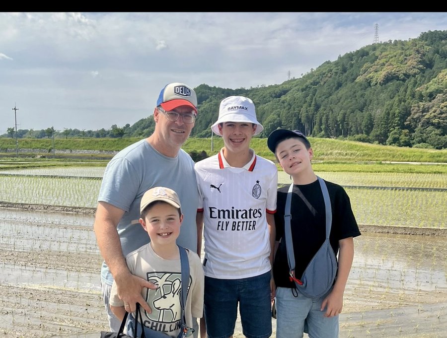 Adam French with his three sons